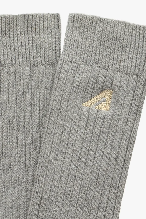 Autry Socken<Socken Embroidery in Grey Melange
