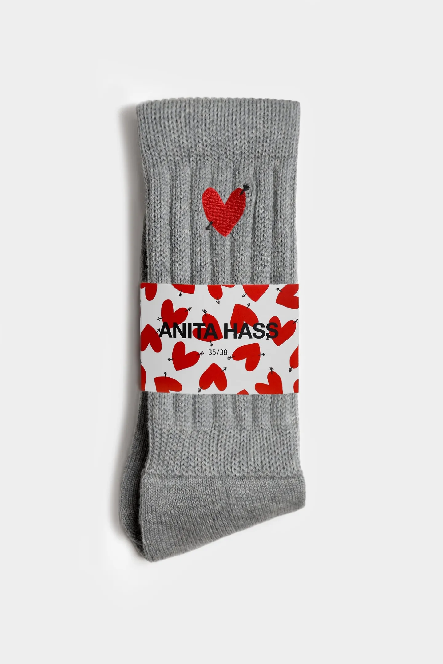 socken_heart_in_grau_0.webp Anita Hass Socken<Socken 'Heart' in Grau