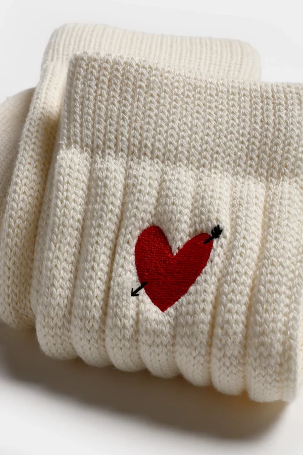 Anita Hass Socken<Socken 'Heart' in Ivory