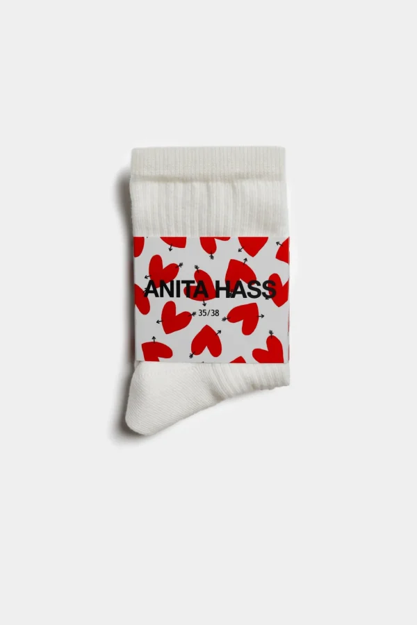 Anita Hass Socken<Socken 'Love' in Ivory