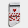 Anita Hass Socken<Sportsocken 'Heart' in Weiß/Grün