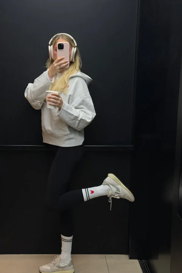Anita Hass Socken<Sportsocken 'Heart' in Weiß/Grün