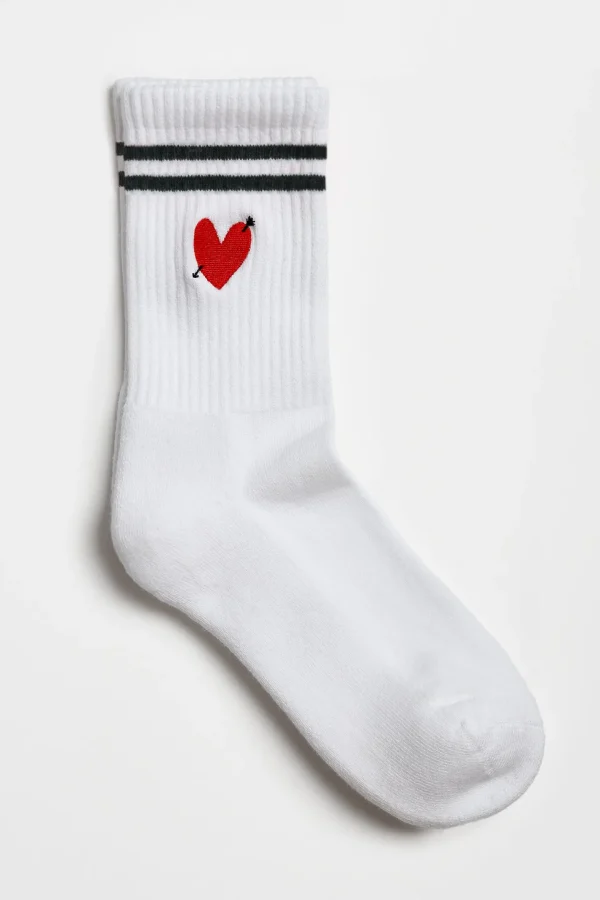 Anita Hass Socken<Sportsocken 'Heart' in Weiß/Grün