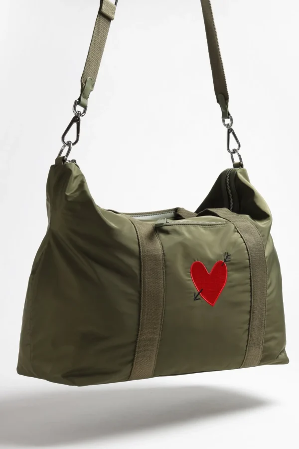 Anita Hass Shopper<Tasche 'Heart' in Oliv Nylon