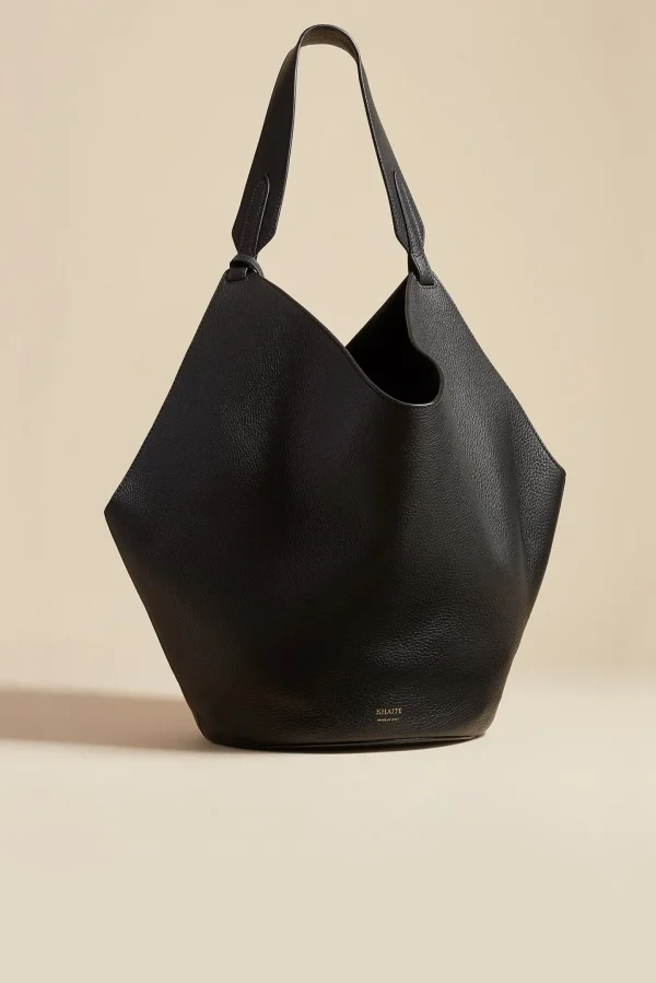 Khaite Shopper<Tasche Lotus Medium in Schwarz Pebbled