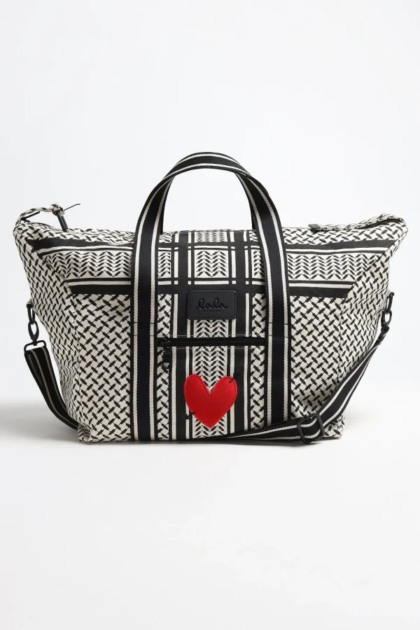 Lala Berlin x Anita Hass Shopper<Tasche Muriel 'Heart' in Schwarz/Weiß