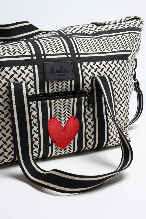 Lala Berlin x Anita Hass Shopper<Tasche Muriel 'Heart' in Schwarz/Weiß