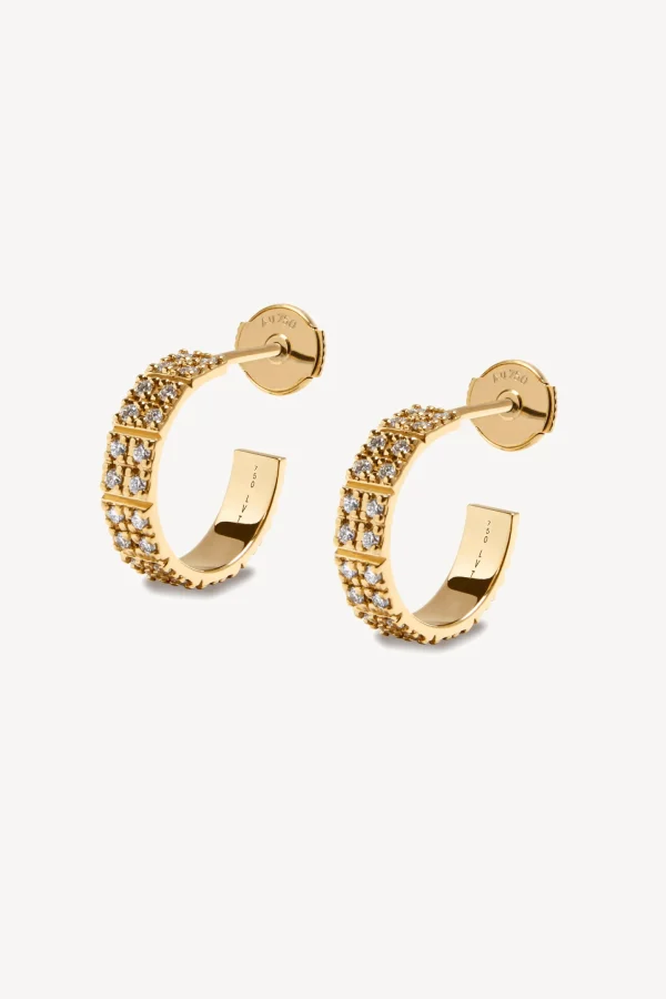 Lilian von Trapp Schmuck | Fine Jewelry<Tile Creoles Full Diamonds in Gold