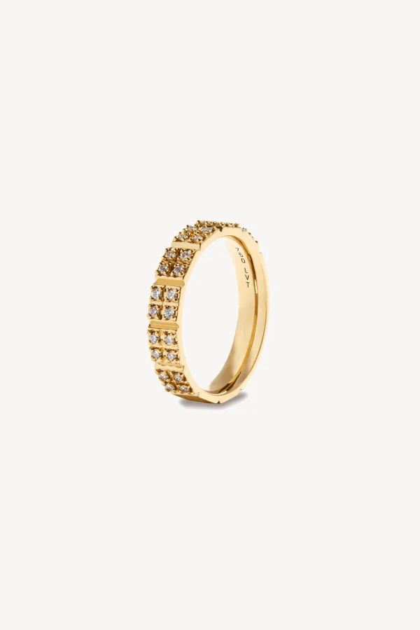 Lilian von Trapp Schmuck | Fine Jewelry<Tile Ring Four Half Diamonds in Gold