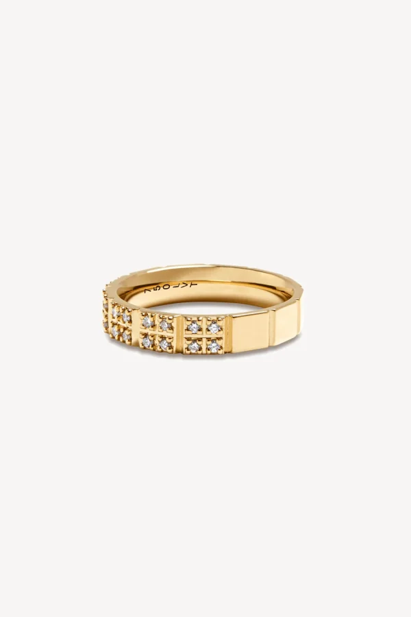 Lilian von Trapp Schmuck | Fine Jewelry<Tile Ring Four Half Diamonds in Gold